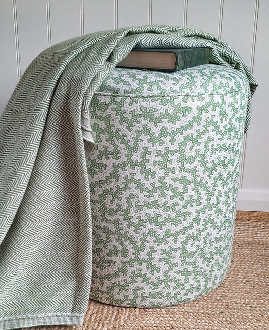 Calder Drum Stool — Truffle Green