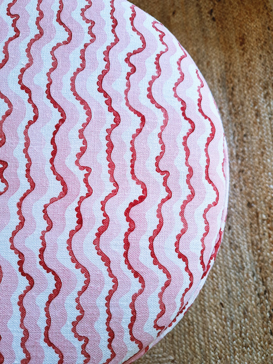 Calder Drum Stool – Scalloped Wave Linen