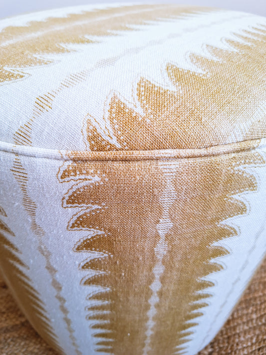 Calder Drum Stool – Fern Print Linen
