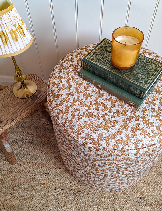 Calder Drum Stool — Truffle Rowanberry