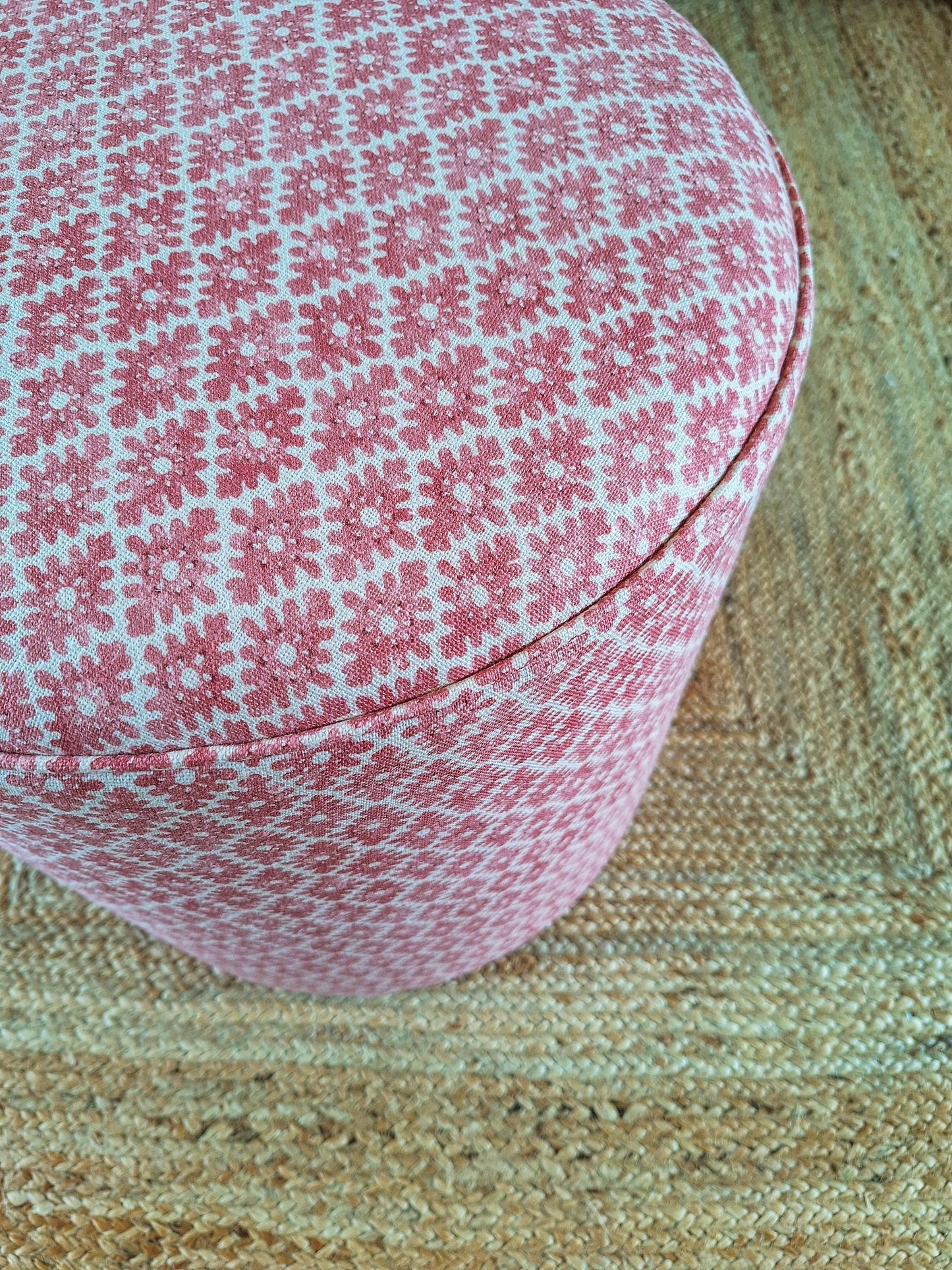 Calder Drum Stool — Geometric Linen