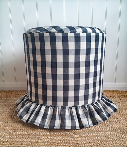 Calder Skirted Stool - Gingham Check
