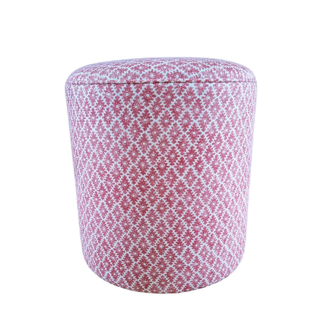 Calder Drum Stool — Geometric Linen
