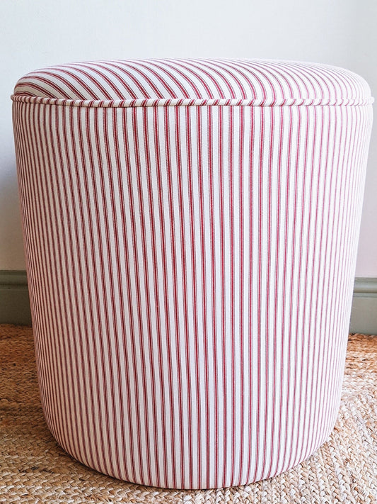 Calder Drum Stool — Classic Ticking Cotton