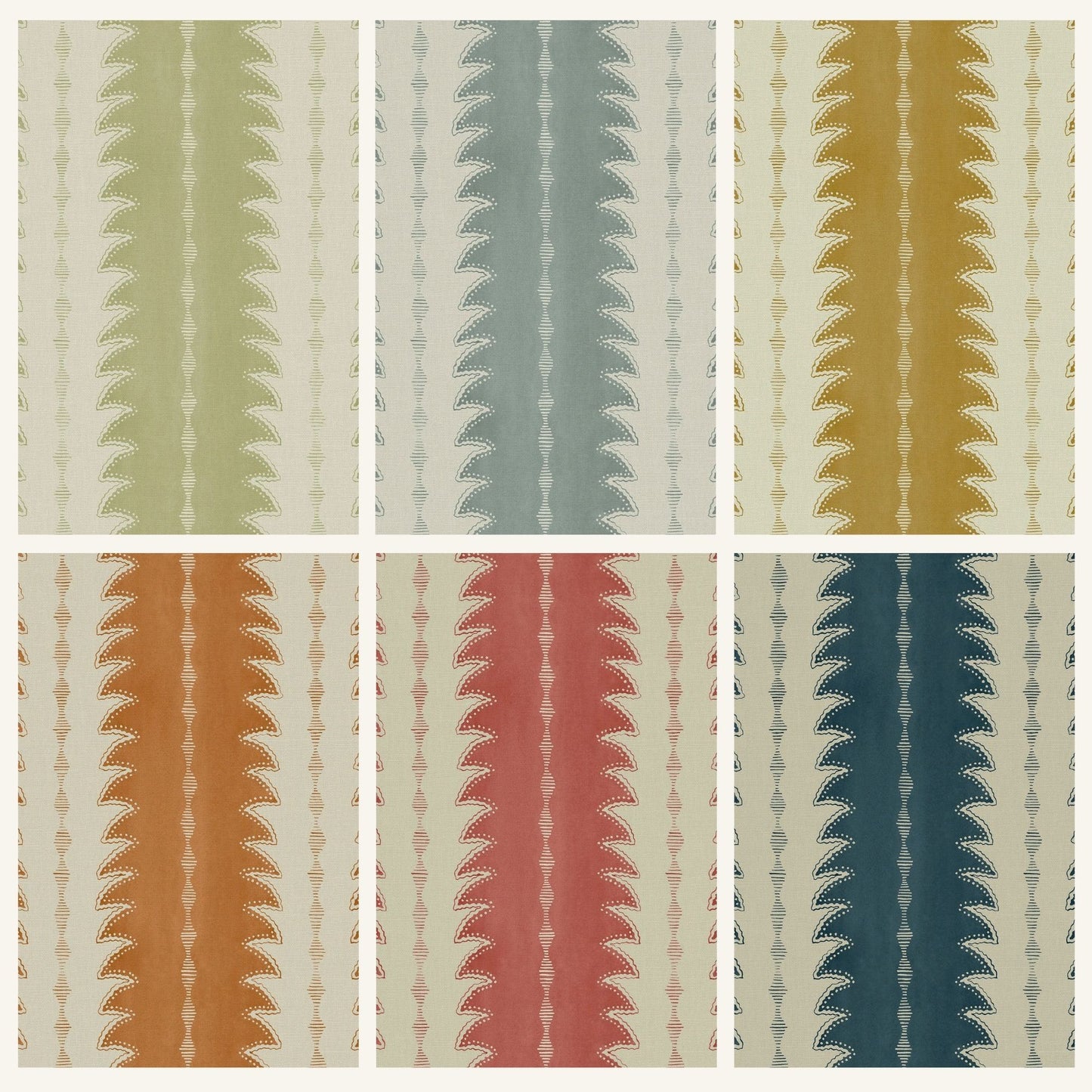 Calder Drum Stool – Fern Print Linen