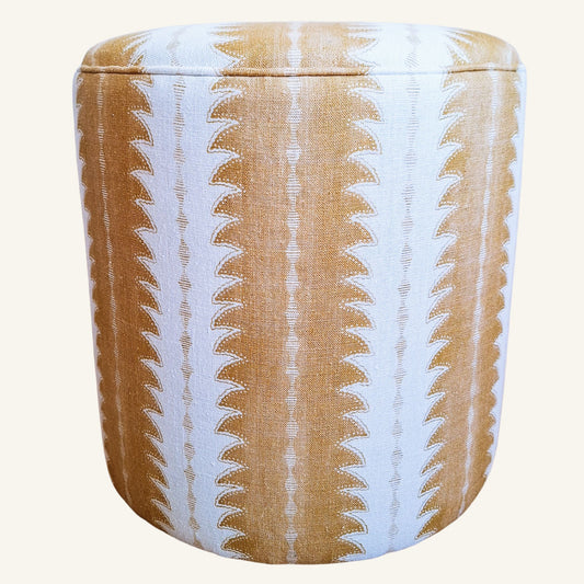 Calder Drum Stool – Fern Print Linen