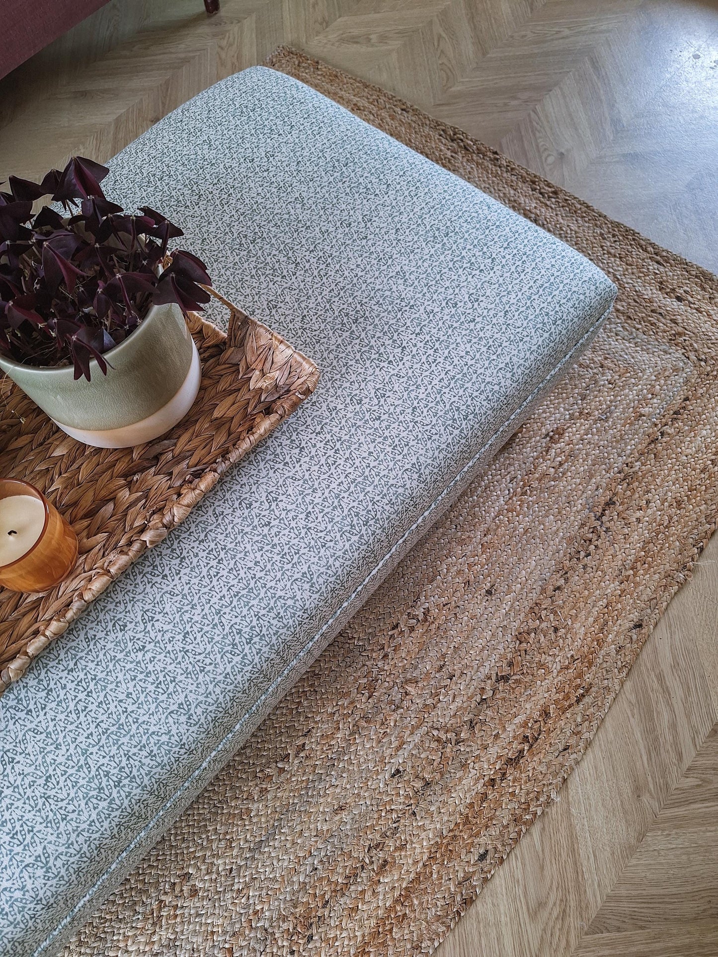Classic Ottoman in James Hare Flori