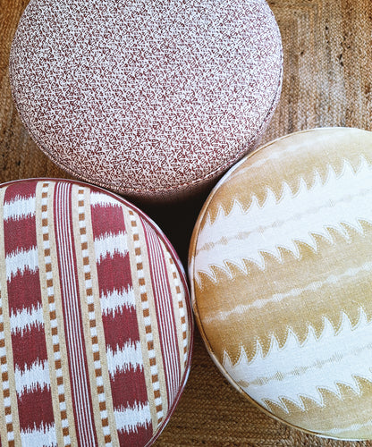 Calder Drum Stool – Fern Print Linen