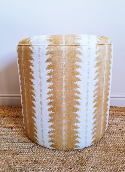 Calder Drum Stool – Fern Print Linen