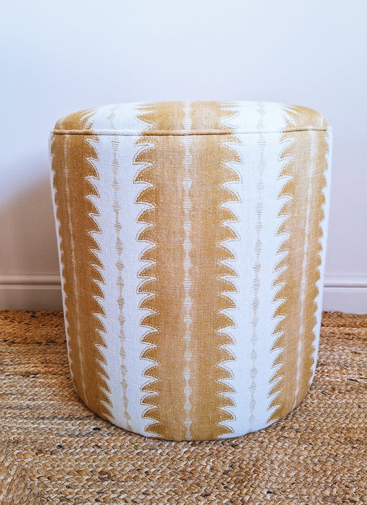 Calder Drum Stool – Fern Print Linen