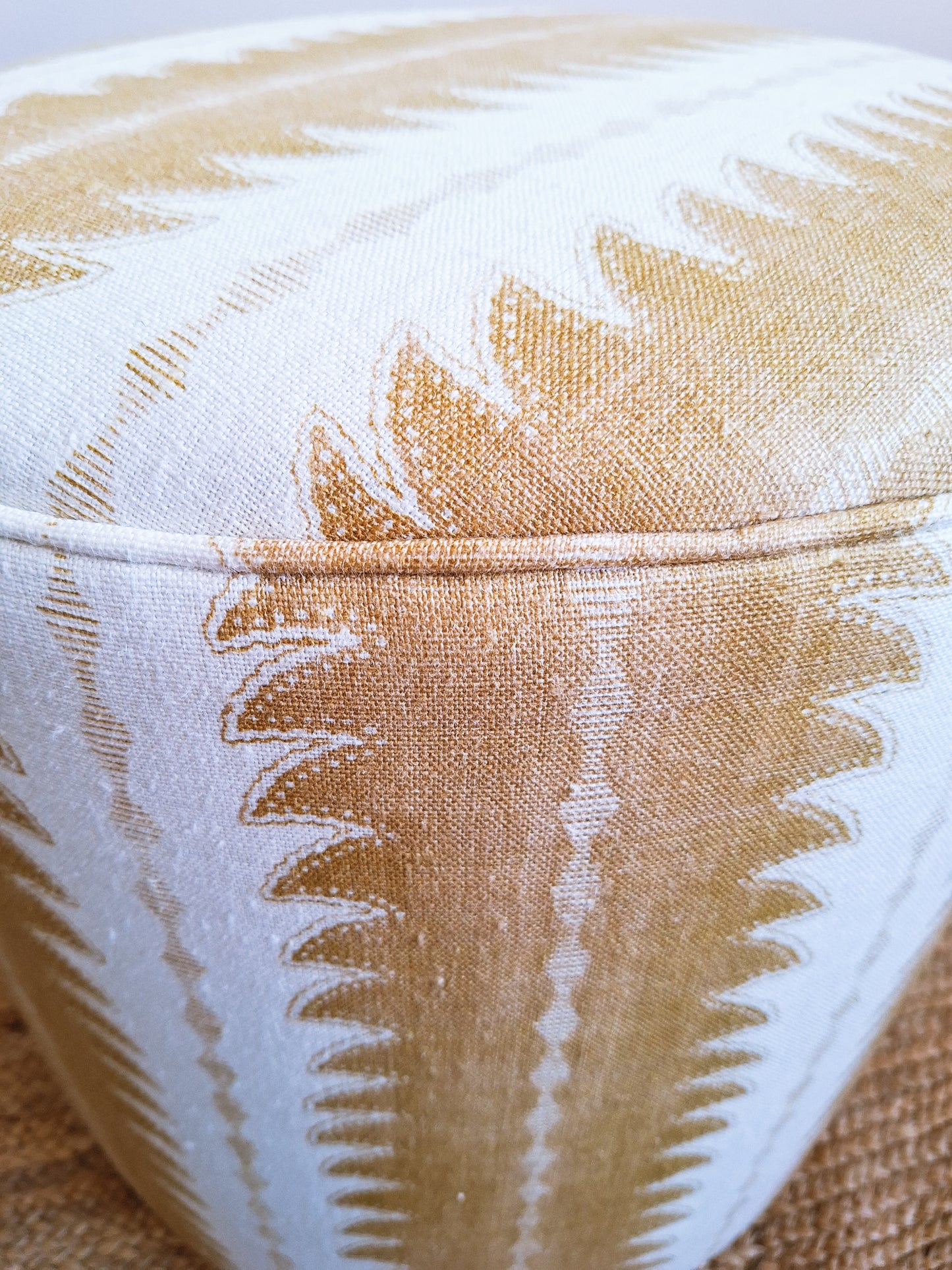 Calder Drum Stool – Fern Print Linen