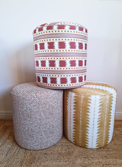 Calder Drum Stool – Fern Print Linen