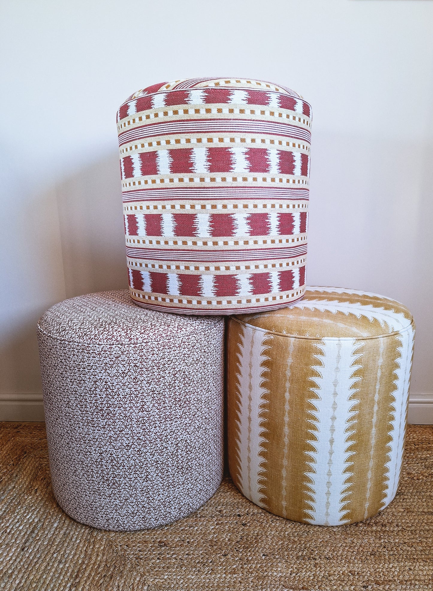Calder Drum Stool – Ikat Stripe